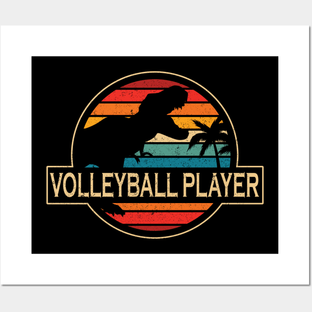 Volleyball Player Dinosaur Wall Art by SusanFields